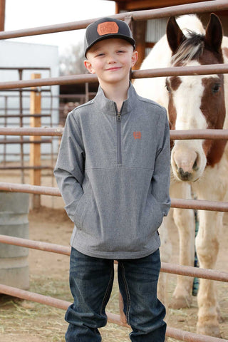 Cinch Boy's 1/2 Zip Windbreaker {Gray}