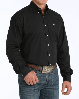 Cinch Long Sleeve Button Up {Black}