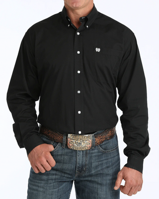 Cinch Long Sleeve Button Up {Black}