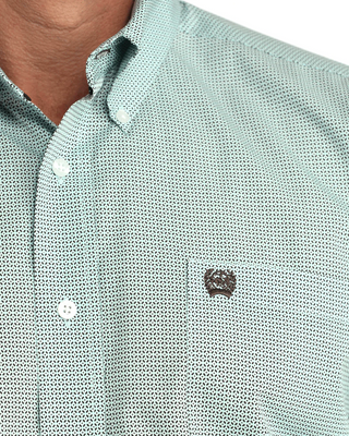 Cinch Men's Printed Button Down {Mint Blue}