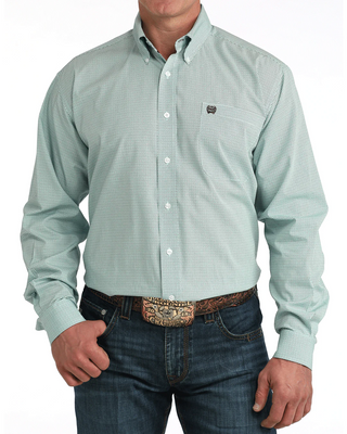 Cinch Men's Printed Button Down {Mint Blue}