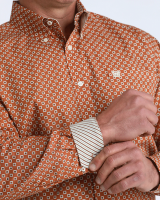 Cinch Men's Medallion Printed Button Down {Brown}