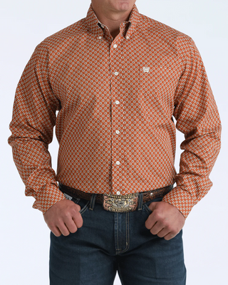 Cinch Men's Medallion Printed Button Down {Brown}