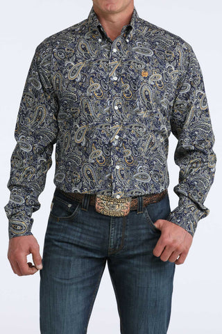 Cinch Men's Paisley Button Down {Royal Blue}
