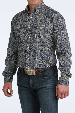 Cinch Men's Paisley Button Down {Royal Blue}