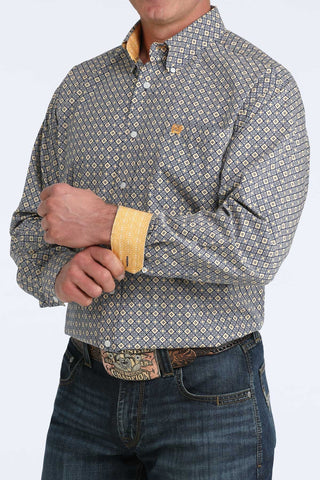 Cinch Men's Geo Print Button Down {Royal Blue}