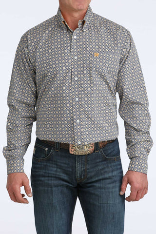 Cinch Men's Geo Print Button Down {Royal Blue}