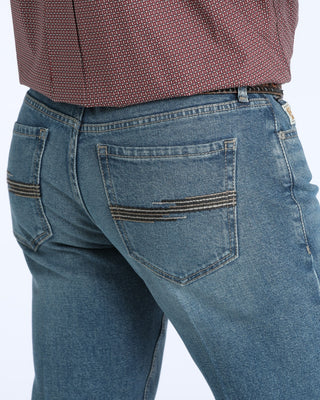 Cinch Men's Ian Mid Rise Slim Boot Cut Jeans {Medium Stone}
