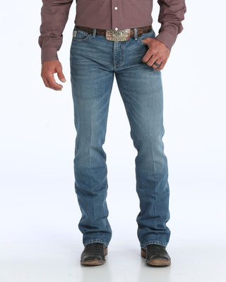 Cinch Men's Ian Mid Rise Slim Boot Cut Jeans {Medium Stone}