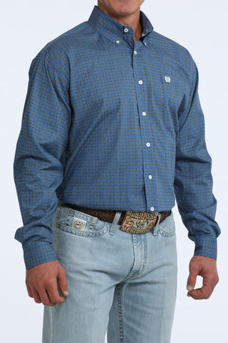 Cinch Men's Printed Button Down {Royal Blue}