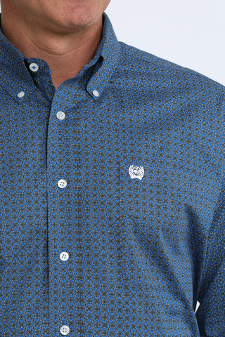 Cinch Men's Printed Button Down {Royal Blue}