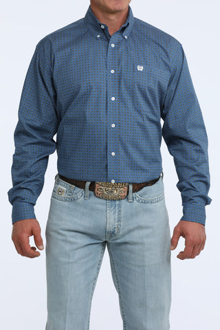 Cinch Men's Printed Button Down {Royal Blue}