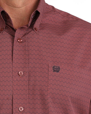 Cinch Men's Arenaflex Printed Button Down {Pink}