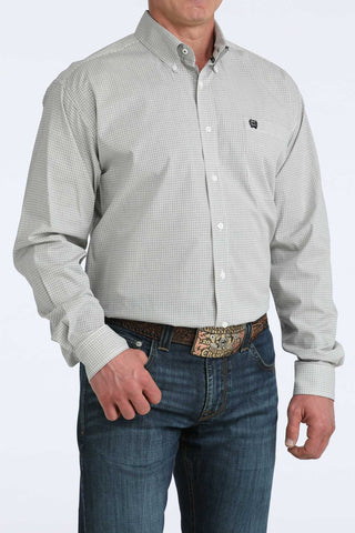 Cinch Men's Plaid Button Down {White}