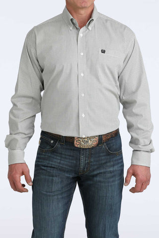 Cinch Men's Plaid Button Down {White}
