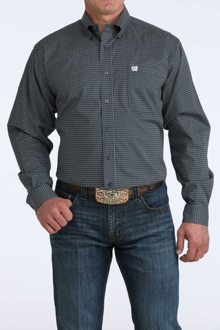 Cinch Men's Diamond Print Button Down {Navy}