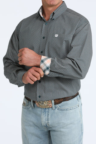 Cinch Men's Printed Button Down {Teal}