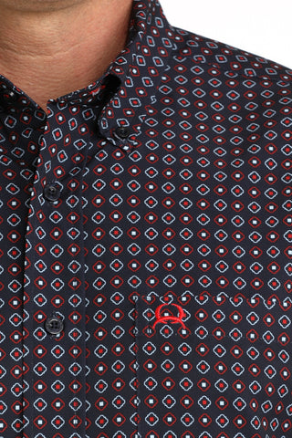 Cinch Men's ArenaFlex Printed Button Down {Navy}