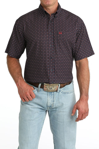 Cinch Men's ArenaFlex Printed Button Down {Navy}