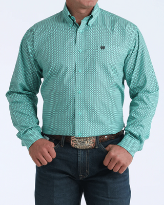 Cinch Men's Classic Printed Button Down {Turquoise}
