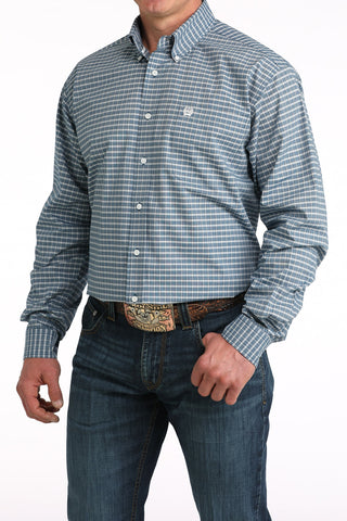 Cinch Men's Plaid Button Down {Blue}