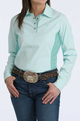 Cinch Women's Arenaflex Hybrid Collared Shirt {Light Blue}