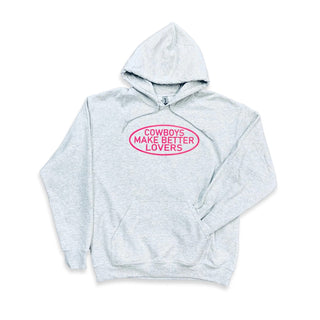 Cowboys Make Better Lovers Hoodie {Grey+Pink}