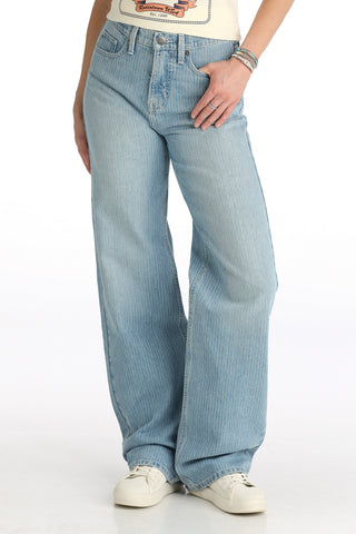 Cinch Cruel Denim Casey Pin Stripe Wide Leg Jean {Light Stone}