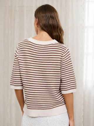 The Raven Stripe Short Sleeve Sweater 2