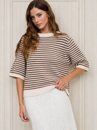 The Raven Stripe Short Sleeve Sweater 1