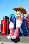 Lucky Chuck "Don't Ride in Fear" Socks {Red}