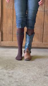 Lucky Chuck "Fringe Long Live Cowboys" Socks {Brown}