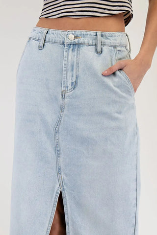 The Adele Denim Maxi Skirt