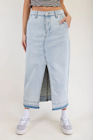 The Adele Denim Maxi Skirt