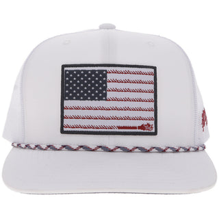 Hooey Men's "Liberty Roper" Flag Patch Cap  2610T-WH - Hooey 4