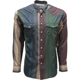 Hooey Men's "Sol" Stripe Pattern LS Pearl Snap - Hooey 1