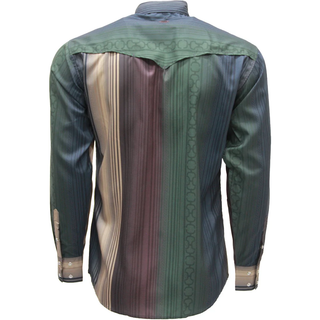 Hooey Men's "Sol" Stripe Pattern LS Pearl Snap - Hooey 2