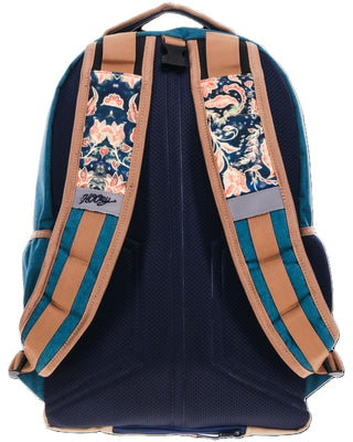 Hooey Ox Floral Print Pocket Backpack {Teal}