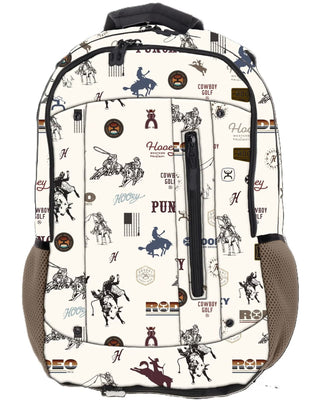 Hooey Rockstar Rodeo Print Backpack {Cream}