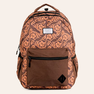 Hooey Recess Tooled Leather Print Backpack {Brown}