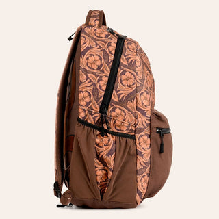 Hooey Recess Tooled Leather Print Backpack {Brown}
