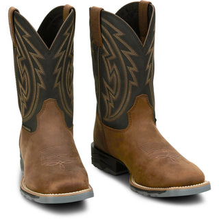 Justin Men's Lytle Bomber Brown Cowhide Steel Toe Boots