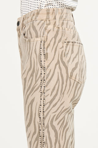 The Tessa Zebra High Rise Jean