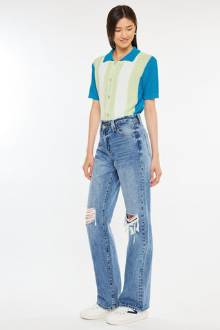 The Teige 90's High Rise Criss Cross Jean