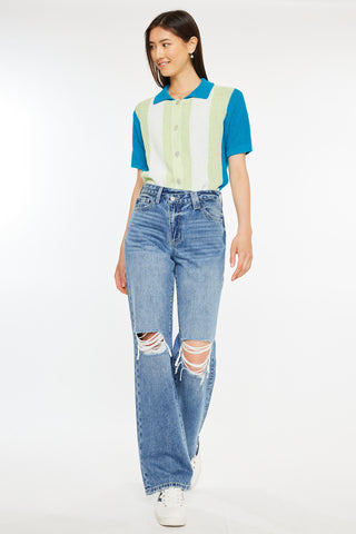 The Teige 90's High Rise Criss Cross Jean