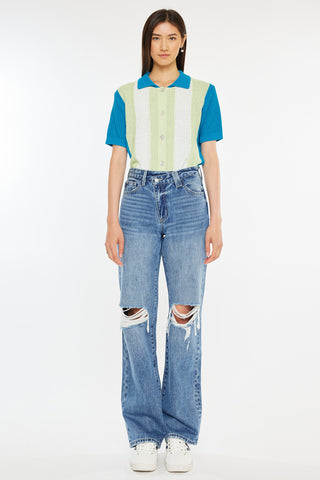 The Teige 90's High Rise Criss Cross Jean