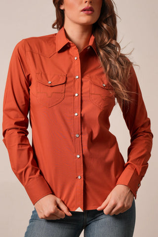 Kimes Ranch Women's Skeeter Pearl Snap {Burnt Red}