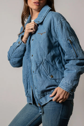 Kimes Ranch Women's Phoeby Quilted Denim Jacket {Indigo}