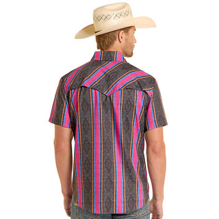 Rock & Roll Denim TEKWestern Stripped Pearl Snap {Black}