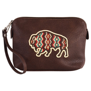 Red Dirt Hat Co Bison Embroidery Cosmetic Pouch - Red Dirt Hat Co
